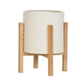 thumbnail image 2 of Modern Metal Planter Pot With 4-Leg Wood Base - Beige - 12"H x 10"W, 2 of 4