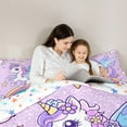 thumbnail image 4 of Erosebridal Chic Unicorn Bedding Sets Twin Size,Cartoon Rainbow Comforter Sets with Sheets,Multicolor Stars Bed in a Bag Twin Size For Girls,Breathable Room Decoration Reversible,7-Piece, 4 of 7