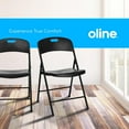 thumbnail image 3 of Oline Folding Chair, Indoor Outdoor Plastic Commercial Stackable Foldable Guest Chairs for Events Office Wedding Party Picnic Kitchen Dining, 350lb Capacity (Black, 2 Pack), 3 of 8