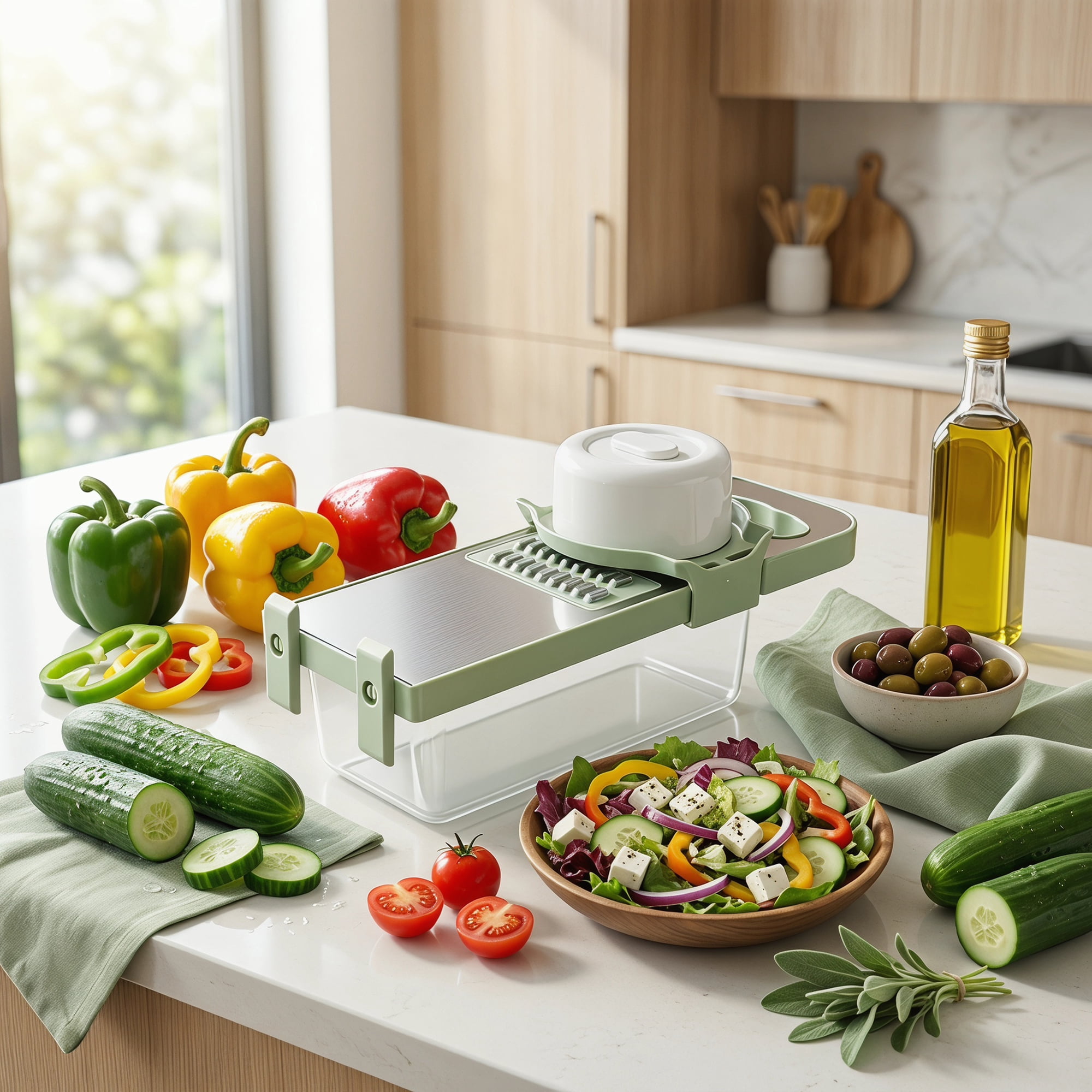 Unique Bargains Mandoline Slicer with Chopping Function for Cooking 6 in 1(B) 11"x4.3"
