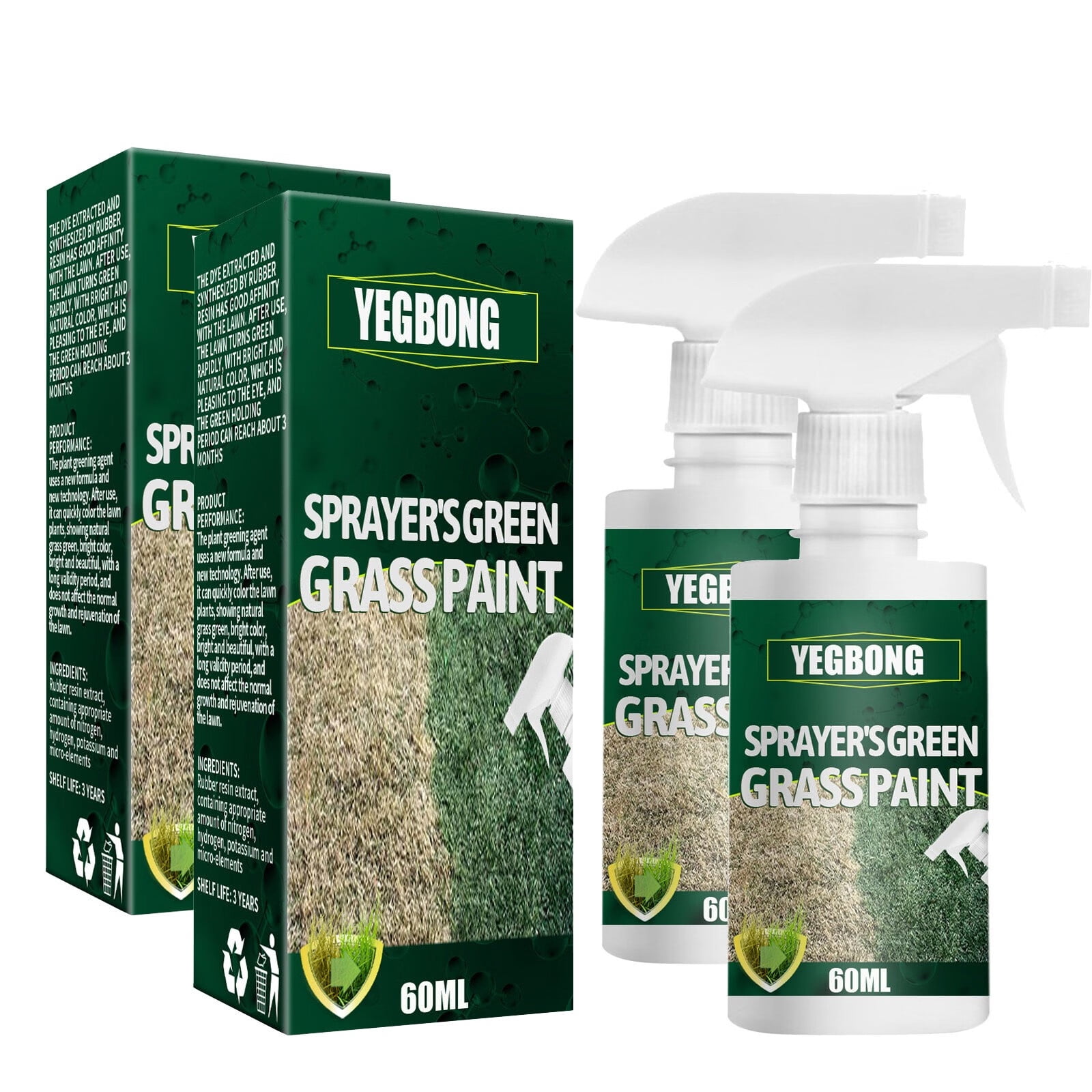 2PC Green Grass Paint for Lawn Perfect Grass Color Fix for Dog Spots Or