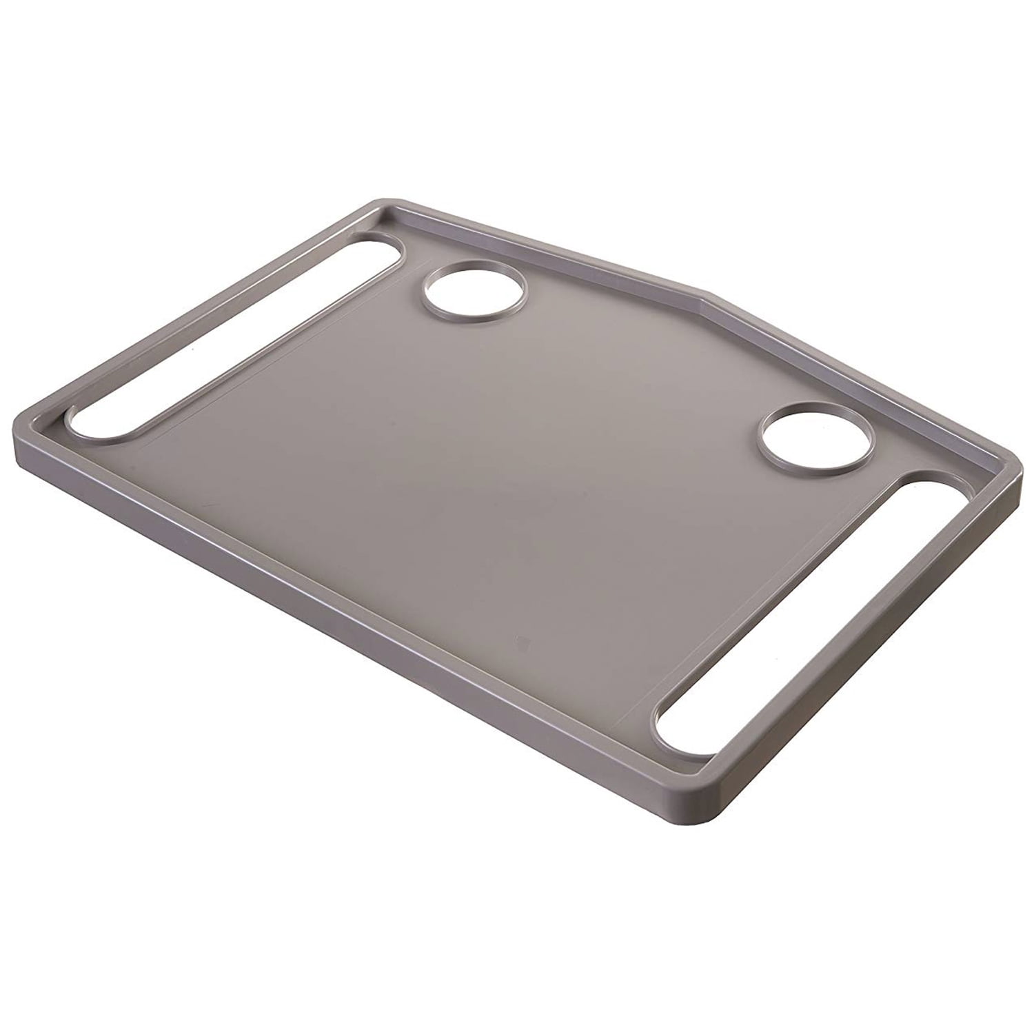 DMI Walker Tray with Cup Holders, Fits 16–19 in Standard and Folding Walkers, 21 x 16 in Tray Surface, Gray