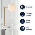 thumbnail image 6 of JONATHAN Y Charles 20.5" Contemporary Modern Metal/Marble LED Table Lamp, Gold/White, JYL1000A, 6 of 9