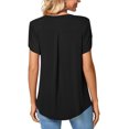 thumbnail image 4 of Patlollav Womens Petal Sleeve Tops V-Neck Short Sleeve T-Shirts Cute Print Summer Blouses, 4 of 6