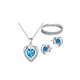 thumbnail image 1 of Collar Moda De Corazón Plata 925 Mujer+ Pendientes+ Pulsera plata azul, 1 of 3