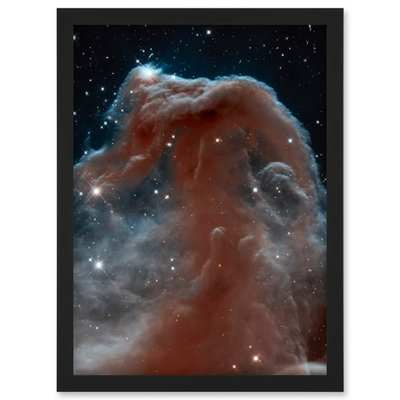 Hubble Space Telescope Image Horsehead Nebula In Orion Constellation Star Birthing Ethereal Formation Rising From Interstellar Clouds Artwork Framed Wall Art Print A4