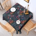 thumbnail image 2 of Pioneer Flower Floral Print Pattern Square Tablecloth,Waterproof Square Table Cover,Wipeable Spillproof Washable Table Cover for Home Kitchen Party Decor 52"x52"(132x132cm), 2 of 6