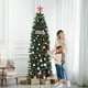 thumbnail image 5 of Árbol de Navidad Artificial Preiluminado, Árboles de Navidad de Abeto para el Hogar, Oficina, Fiesta, Lápiz Artificial con Puntas de Ramas Realistas, 5 of 13