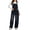 Black, variant on Women Sleeveless Denim Overall Pants Casual Loose Barrel Leg Jeans Jumpsuit with Pockets