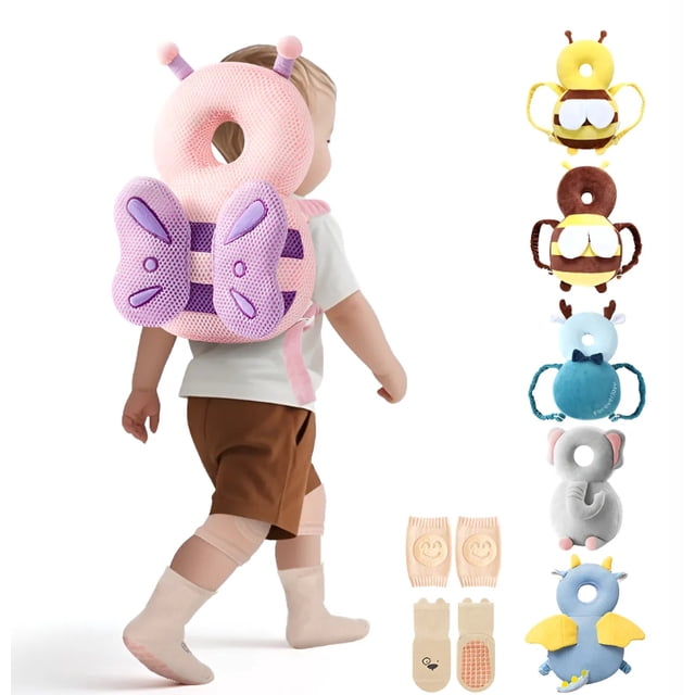 Casco Para Bebe Antigolpes Gorro Protector Acolchada Cabeza Modelo Dorado Abeja