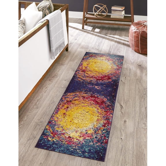 Unique Loom Estrella Collection Area Rug - Rome (2' 7" x 10' Runner Multi/Brown)
