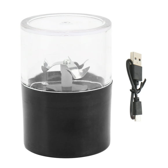 Broyeur d'Épices Électrique Lame en Acier Inoxydable USB Rechargeable Broyeur Portable Broyeur Craquelin pour Épices Herbes Cigarette Noir