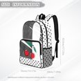 thumbnail image 7 of Xoenoiee Cherry Polka Dot Print Kids School Backpack Large Capacity Schoolbag Travel Casual Daypack Teens Girls Back to School Gifts 17" Clear Bookbag PVC See Through School Students Rucksack, 7 of 7