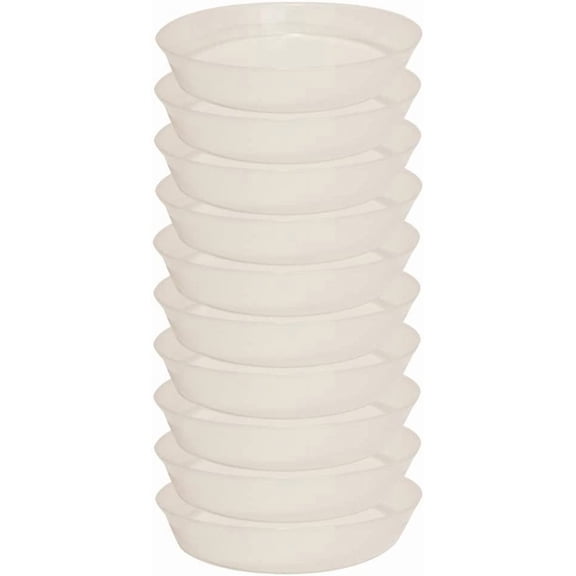 10 inch Natural Plant Saucers- (Case of 10) - Polypropylene -( 8.3 inch Base )- for Indoor and Outdoor Plant use- Flower Pot Drip Pan - Planter Drainage Saucer - Made in USA