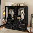 thumbnail image 5 of VoirStar Armoire with 3 Drawers Black Freestanding Closet Wardrobe, 5 of 8