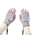 thumbnail image 2 of Women's Winter Gloves Warm Wool Knitted Convertible Fingerless Mittens, 2 of 8