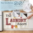 thumbnail image 5 of The Laundry Room Cabinet Curtains for Kitchen 10"W x 11"L, Vintage Yellow Laundry Routine Classic Flower Under Sink Skirt Magic Tape Short Curtain Decorative Privacy Panel for Bathroom Laundry, 5 of 9