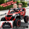 thumbnail image 5 of Juuar 12V Ride on Toys for Kids Boys Girls Age 3-6 Years, 2 Seater Electric UTV with Remote Control, Flashlights & Music, Up to 3.7 MPH, 390W Fun Ride on Car Truck Gifts for Birthday, Red, 5 of 10