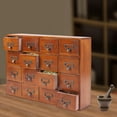 thumbnail image 4 of 16 Drawers  Vintage Tabletop Library Card Catalog Cabinet Apothecary Storage Box, 4 of 24