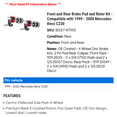 thumbnail image 2 of Front and Rear Brake Pad and Rotor Kit - Compatible with 1999 - 2000 Mercedes-Benz C230 - Centric, 2 of 2