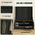 thumbnail image 4 of HOMCOM 3-in-1 Hall Tree with Bench, Coat Rack with Shoe Storage, Black, 4 of 10
