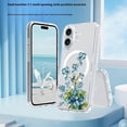 thumbnail image 3 of For iPhone 16 Plus Case Compatible with MagSafe Flower Pattern Printing TPU+PC Phone Cover - Style C, 3 of 5