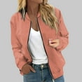 thumbnail image 2 of Women's Lightweight Baseball Jacket Long Sleeve Zip Up Casual Outerwear Coat Stylish Comfortable Spring Fall Windbreaker with Pockets, 2 of 2