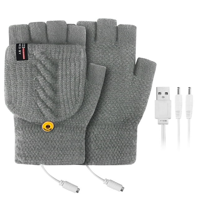 Gants Chauffants Électriques pour l'Extérieur, Réchauffeur d'Hiver en Cuir avec Batterie Rechargeable Li-ion