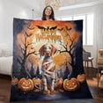 thumbnail image 2 of Mummy Vizsla Happy Halloween with Pumpkins Bats Spooky Fun Quilt Blanket Vizslas Dog Lover Gifts Idea Cozy Comforter Throw Blanket - 00019, 2 of 5