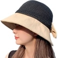 thumbnail image 2 of LinYooLi Women's Sun Hats with Wide Brim Floppy Beach Hat Packable Breathable with Bowknot for Summer Vacation, 2 of 5