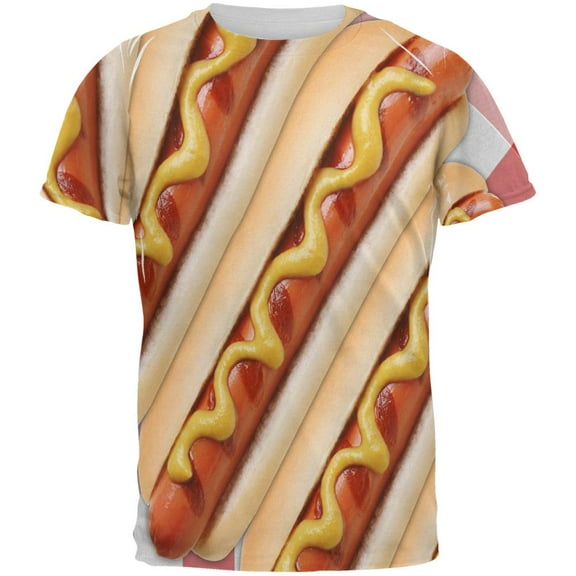 Hot Dog Picnic All Over Mens T Shirt Multi SM