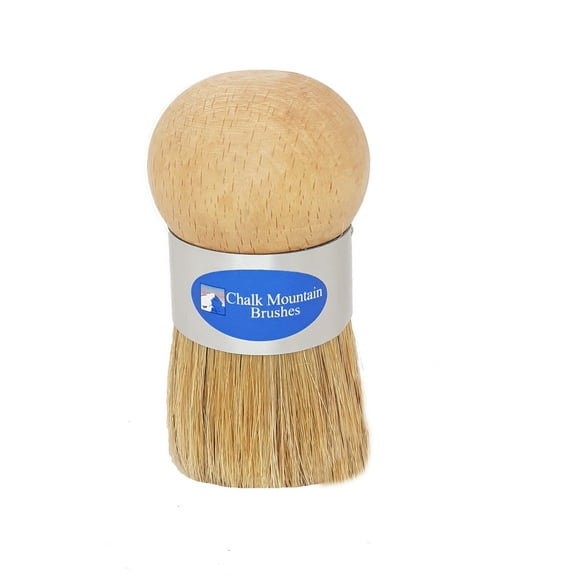 ORIGINAL DESIGN by Chalk Mountain Brushes & Waxes - LARGE Palm Wax, upholstery &/or Stencil Boar Hair Bristle Brush. Designed for maximum comfort; Perfect for Arthritic Hands.