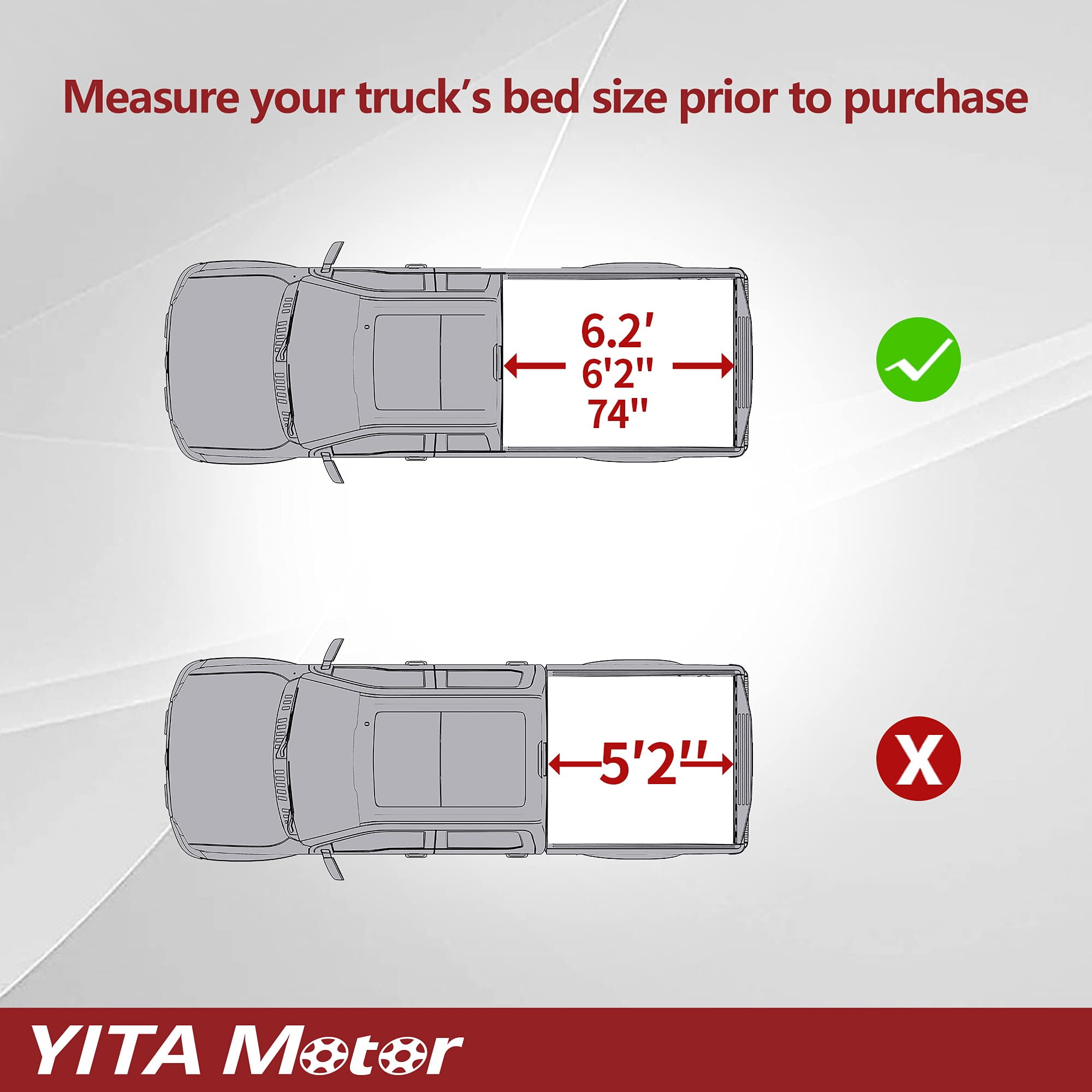 RVNI 6.2 ft Bed Soft Roll up Truck Bed Tonneau Cover for 2015-2022 Chevy Colorado/GMC Canyon waterproof
