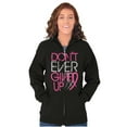 thumbnail image 4 of Don’t Give Up Breast Cancer Awareness Womens Plus Size Graphic Zipper Hoodie Brisco Brands 2X, 4 of 5