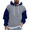 thumbnail image 2 of M-4X Big & Tall Hoodies for Men Plus Size Pullover Fleece Lined Sweatshirts Mens Casual Long Sleeve Plaid Printed Athletic Workout Hoodie with Pocket, 2 of 5