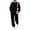27# Black, variant on 2 Piece Tracksuit Women Solid French Terry Fleece Pullover Hoodie With Kangaroo Pocket Jogger Sweatpants Casual Lounge Matching Outfit