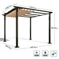 thumbnail image 3 of 10 ft. x 10 ft. Aluminum Outdoor Pergola with Beige Retractable Shade Canopy, 3 of 5