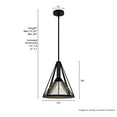 thumbnail image 6 of Hunter - Rafner 1-light Natural Black Iron, Medium Size Pendant Light, Dimmable, Geometric Style, Geometric Shaped, for Bedrooms, Dining, Living Rooms - 19451, 6 of 7