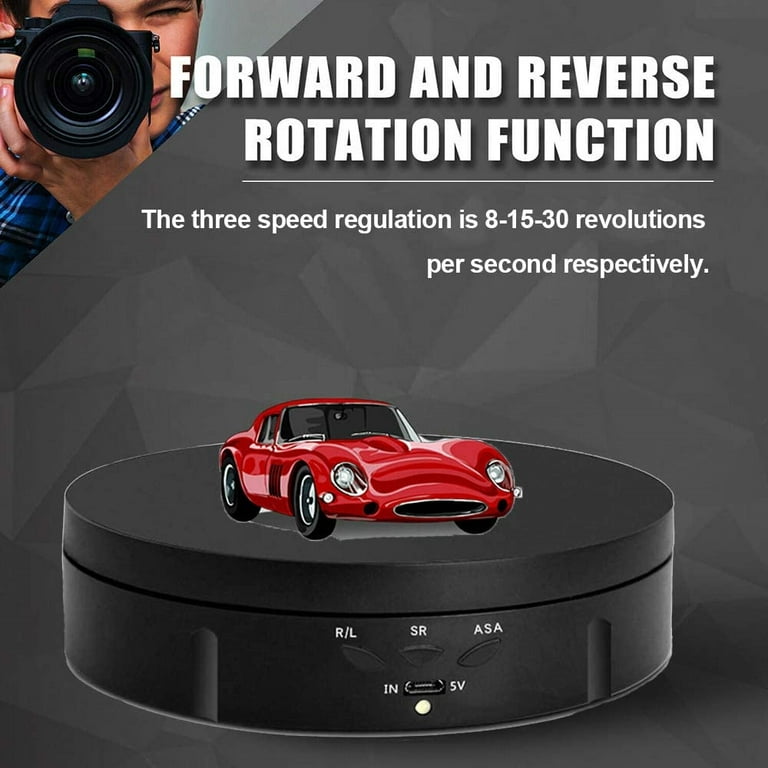 Motorized Turntable Display for Display Jewelry, Watch, Digital Product,  Bag, Models, Collectibles,360 Degree Electric Rotating Turntable 5.7 Inch  Diameter 