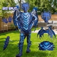 thumbnail image 7 of Magotan Halloween Kids Dragon Costume,Kids Halloween Dress Up,Halloween Funny Costume Cosplay Dragon Jumpsuit,Blue,XL, 7 of 7