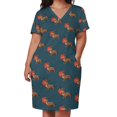 thumbnail image 3 of Rudog Reno Dachshund vestido suelto con bolsillos vestidos elegantes tallas grandes vestido de verano mujeres coreanas, 3 of 7