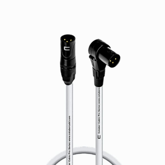Coluber Cable 3-Pin M-Right Angle Balanced XLR Cable - Premium Cord 0.5ft