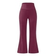 thumbnail image 6 of Fsqjgq Womens Flare Leggings High Waisted Wide Leg Bell Bottom Yoga Pants Full Length Seamless Dance Workout Leggings Trousers Red 2XL, 6 of 6