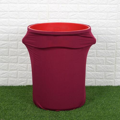 4150 Gallons Burgundy Stretch Spandex Round Trash Bin Container Cover