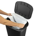 thumbnail image 4 of Kingsss Premium 20 Gallon Trash Can - Plastic Kitchen Waste Bin with Odor Protection of Lid, Stainless Steel Step On Foot Pedal and Garbage Bag Rings, Black, 4 of 8