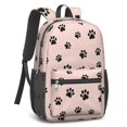 thumbnail image 2 of Dog Paw Print Pink Pattern 17" School Backpacks for Teens,Waterproof Oxford Fabric,S-Shape Padded Straps for School,Travel,Hiking,Camping, 2 of 6