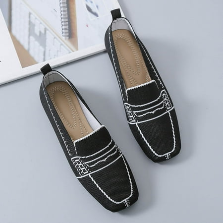 

Cathalem Women s Casual Sandals Woven Casual Fashion Shoes Toe Color Flat Fly Mouth Round Sngle Women s Shallow Solid Shoes Shoes Black 7.5