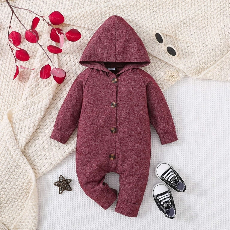 XYIJANI Cloud Island Baby Clothes Toddler Baby Long Sleeve Hoodie Button Romper Infant Jumpsuit with Pocket Baby Girl Sleepers 0 3 Months 12 Month Boy Clothes A 100 Walmart