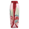 thumbnail image 3 of IBTOM CASTLE Women's 3 Pieces Swimsuit Floral Printed Bikini Set Bathing Suit with Cover up Beach Skirt Sarong Beachwear S Dark Red, 3 of 7