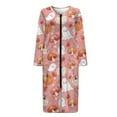 thumbnail image 3 of Yuyamidu Cute Ghost Long Bath Robe Mushroom Robes Nightgowns for Women Size S Casual Long Sleeve Zippered Bathrobes Halloween Louge Wear Robe Ladies Pajama House Coat, Pink, 3 of 7